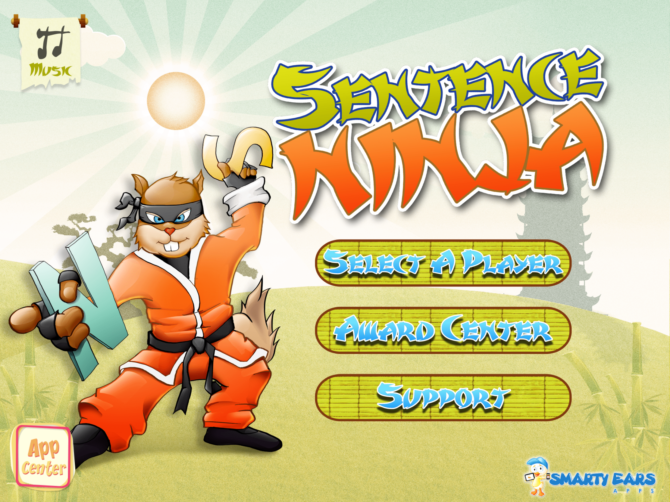 Sentence Ninja Main Menu
