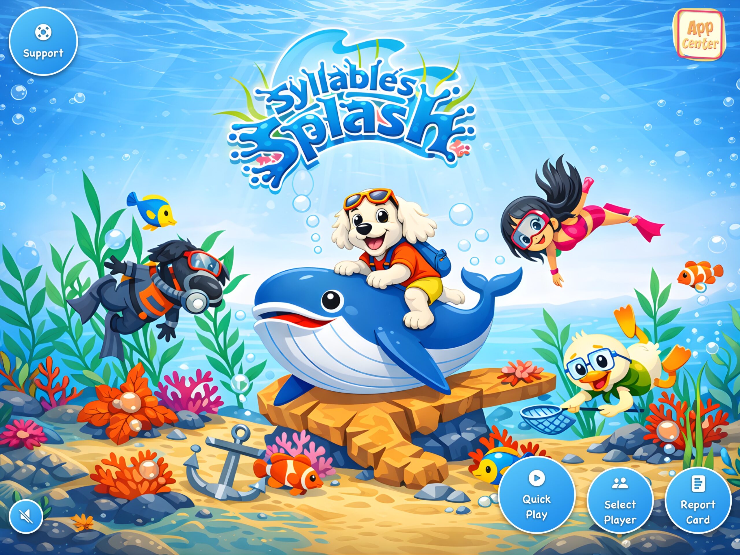 Syllables Splash App Gameplay on iPad Screen