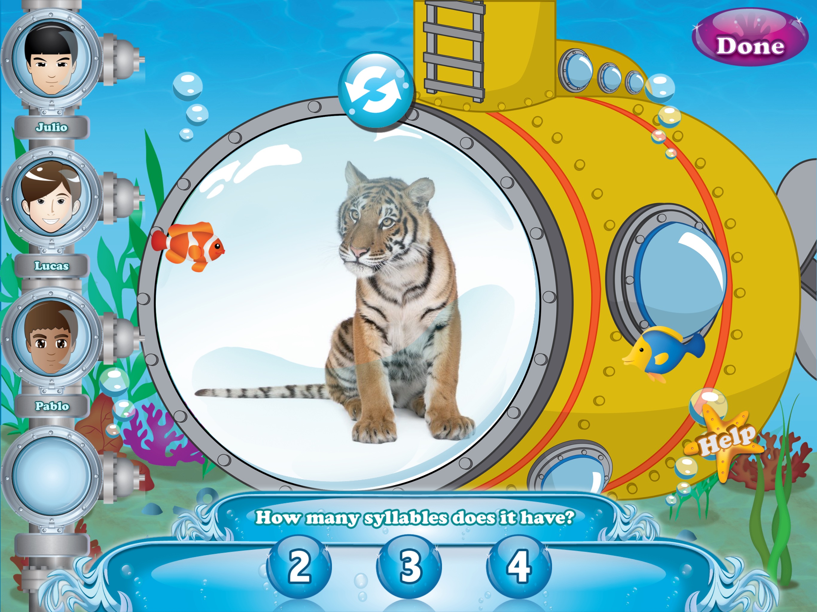 Submarine Interface showing a Tiger displayed on iPad