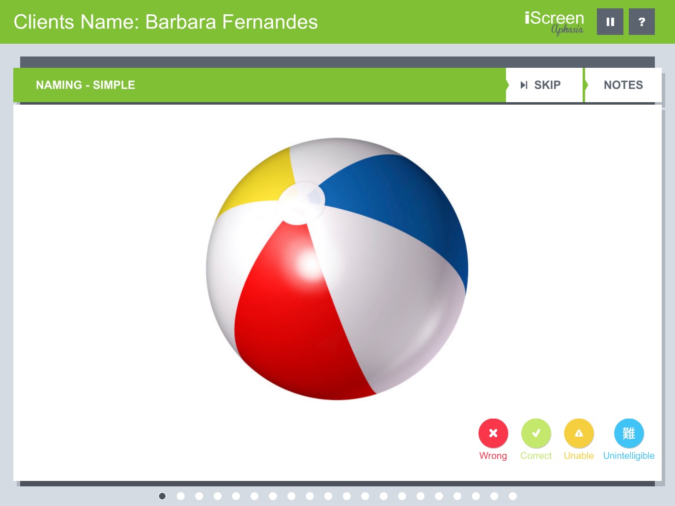 Expressive Language - Simple Naming Beachball Task
